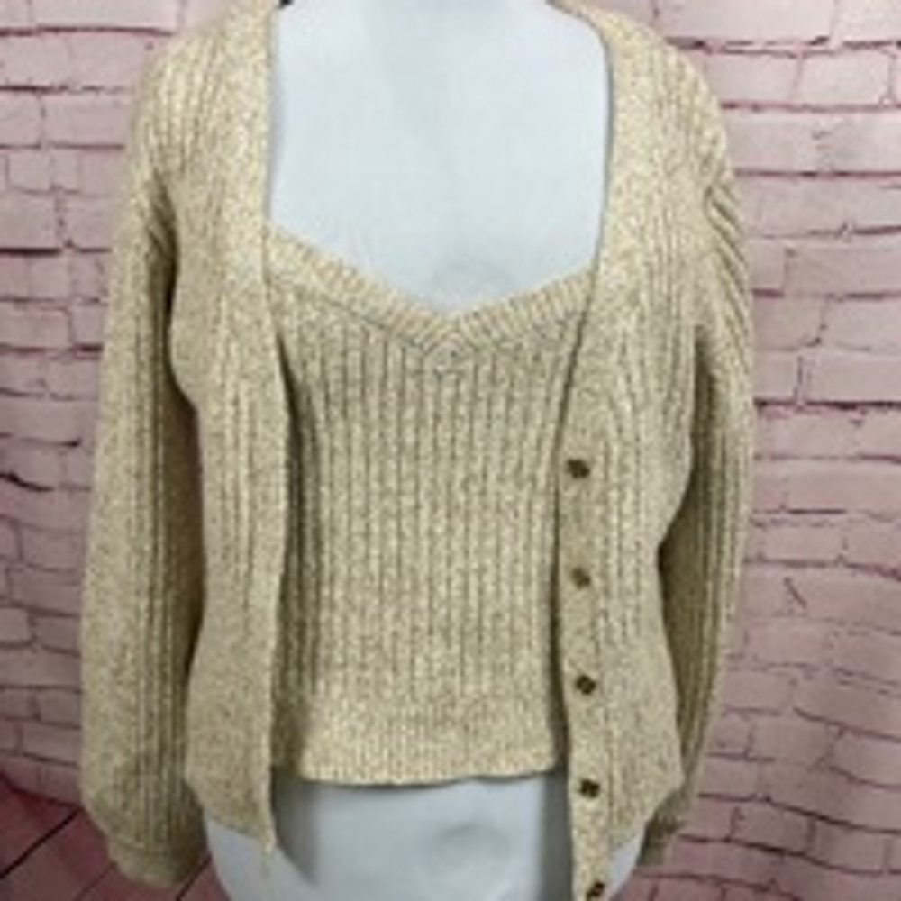 Donna Karen New York 2 Piece Sweater Set Size XL (Tank is NWT)